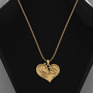 ทอง 14k คุณภาพสูง เงินแท้ 925 ขนาด 25 มม. รูปม้าในหัวใจ ตัวเรือนเปล่าสำหรับงาน DIY เรซิ่น ของที่ระลึก อุปกรณ์ทำเครื่องประดับ - Product Image 6