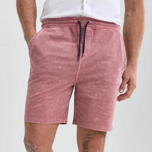 Shorts d'entraînement vintage respirants en molleton 100 % coton avec cordon de serrage et logo personnalisé, effet délavé, pour hommes - Fournisseur en gros - Product Image 1