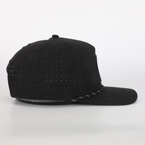 หมวกแก๊ป LIVERMORE BARBER SHOP แบบ Snapback 5 แผง ปรับขนาดได้ สีดำ โพลีเอสเตอร์ สำหรับทุกเพศ ระบายอากาศได้ดี กันน้ำ ผ้าแคนวาส สไตล์สตรีทสำหรับกิจกรรมกลางแจ้ง - Product Image 5