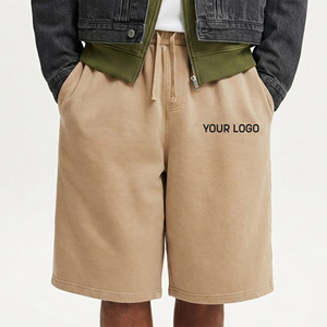 Pantalones Cortos de Alta Calidad 100% Algodón de Secado Rápido y Transpirables con Cierre de Cordón, Estilo Urbano Hip Hop, Ligeros, de Color Sólido para Hombre - Product Image 4