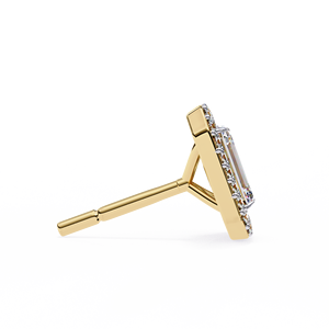 ต่างหูเพชรทรงเหลี่ยมมรกตและทรงกลม เพชรเลี้ยงในห้องปฏิบัติการ ทอง 14K รับรองโดย IGI เหมาะสำหรับเป็นของขวัญในงานปาร์ตี้และวันครบรอบ - Product Image 2
