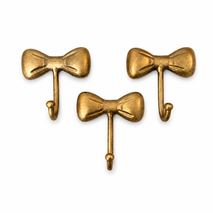 Brass Bow Shape Wall <b>Hook</b> Antique Finish <b>Decorative</b> <b>Coat</b> <b>Hook</b> Heavy Duty Wall Mounted Towel Hat Key Robe Holder Vintage Decor - Product Image 1
