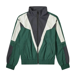 Top Trendy <b>Men's</b> Color Blocking <b>Racer</b> <b>Jacket</b> Stand Collar Zipper Closure Sporty Windproof Polyester Autumn Wear Eco-Friendly - Product Image 1