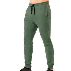 Pantalon de survêtement vert pour homme, taille élastique, cordon de serrage, poches latérales, respirant, tricoté, décontracté, pour l'automne - Product Image 3