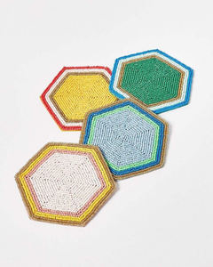 High Quality Embroidery Seed Bead Coaster Square Fabric Backed Glass Beaded Drink Mat <b>Table</b> <b>Protector</b> For Home Bar Restaurant - Product Image 2