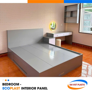 Juego de muebles de dormitorio con panel interior de PVC gris brillante moderno ajustable para uso doméstico Fabricante de exportación superior en Vietnam - Product Image 1