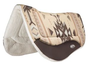 2026 Hot Selling Sweaty's All-Purpose Jumping Saddle Pad Fleece Lining Geometric Pattern Brown Leather Trim Western <b>Equestrian</b> - Product Image 4