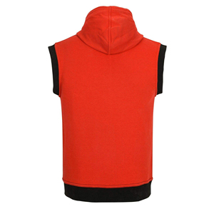 Multi Color Men's Winter <b>Sleeveless</b> <b>Hoodie</b> 100% Cotton Quick Dry Breathable Plain Dyed Fleece Fabric Zipper-Up - Product Image 2