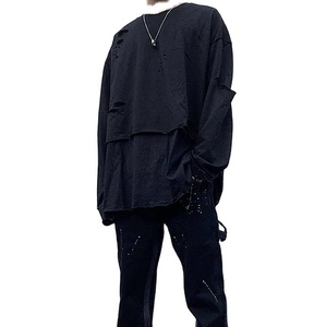 Venta al por mayor sudaderas unisex transpirable en blanco de los hombres de cuello redondo personalizado liso gota hombro desgastado sudadera - Product Image 2