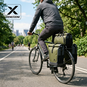 X OEM Waterproof PVC Bicycle Pannier <b>Bag</b> Set | 30L Large Capacity Rear Rack Carrier Adjustable Shoulder Strap | Reflective <b>Bag</b> - Product Image 3