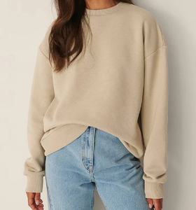 El mejor diseño Otoño Invierno liso mujeres sudaderas sueltas moda pulóver de gran tamaño mujeres cuello redondo cómodo sudadera - Product Image 5