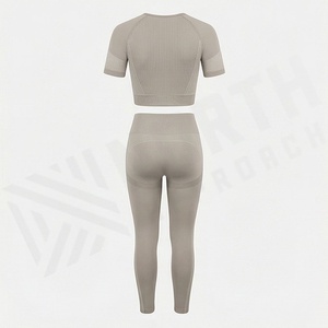 Vente directe usine – Ensemble de yoga pour femme de haute qualité, motif uni, grandes tailles, tenue de sport et d'entraînement pour la gym - Product Image 2