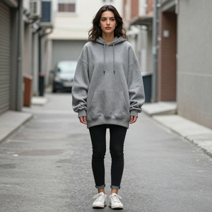 เสื้อฮู้ดดี้ผู้หญิงไซส์ใหญ่ ทรงหลวม ผ้าฝ้ายฟลีซ แบบสวมหัว พร้อมบริการปรับแต่งแบบ OEM ODM - Product Image 6