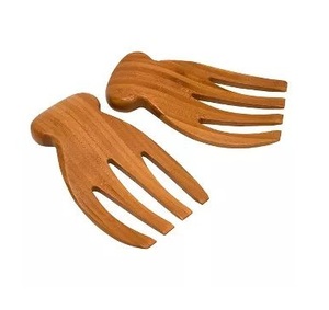 Mélangeur à salade en bois massif naturel pour les essentiels de cuisine, outil artisanal en bois pour mélanger et servir les salades - Product Image 1