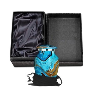 Antique Aluminum <b>Keepsake</b> Funeral Cremation Urn <b>Memorial</b> Ash Container Featuring Decorative Finish And Secure Top Design - Product Image 4