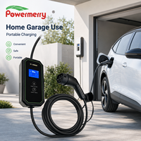 Chargeur EV portable 7kW 32A Mode 2 230Vac IP67 avec protection contre les fuites RCD, écran LCD et courant réglable pour la recharge à domicile