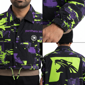 OEM Custom Heavyweight <b>Waterproof</b> Nylon Glitch <b>Camo</b> Streetwear Windbreaker Cropped Coach <b>Jacket</b> Front Logo for Men 3XL Wholesale - Product Image 4