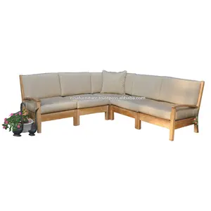 Наружный секционный диван из тикового дерева для внутреннего дворика, наборы мебели