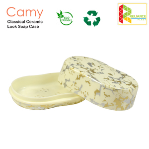 Porte-savon en plastique avec couvercle, porte-savon de salle de bain, accessoire de bain côtelé - Product Image 3