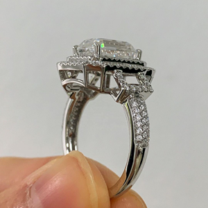 Top Selling 2.50 Carat Moissanite Engagement Original <b>Ring</b> with <b>Emerald</b> Cut 18k Yellow Gold Fine Jewelry <b>Rings</b> Wholesale - Product Image 4