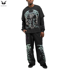 Pantalones deportivos holgados para hombre, estilo casual, con cintura elástica y cordón ajustable. - Product Image 3