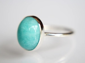 Anillo de Amazonita Natural en Plata de Ley 925, Anillo de Piedras Preciosas Hecho a Mano para Mujer, Joyería al por Mayor, Anillo de Amazonita Natural - Product Image 1