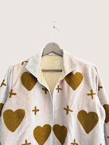 เสื้อโค้ทผ้าฝ้ายลายซูซานีสไตล์โบฮีเมียนแบบเป็นมิตรต่อสิ่งแวดล้อมสำหรับผู้หญิงไซส์พลัส  แบบเย็บเปิด  แขนยาว  ใส่สบาย  เหมาะสำหรับฤดูหนาว  ตกแต่งด้วยลายปัก - Product Image 4