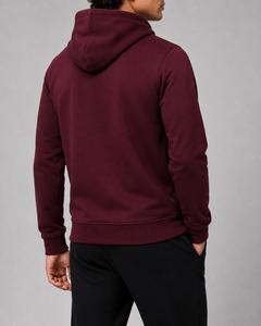 Sweat-shirt à capuche zippé pour homme, couleur unie, en molleton bouclette, coupe décontractée, manches classiques, avec bordure noire, design zippé - Product Image 3