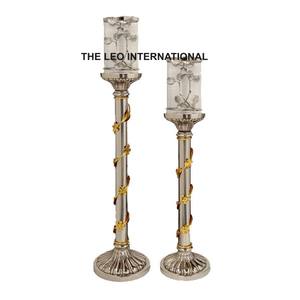 Support de bougie décoratif d'intérieur au prix d'usine, bougeoirs en béton, pot à bougie unique en acier inoxydable et laiton - Product Image 1