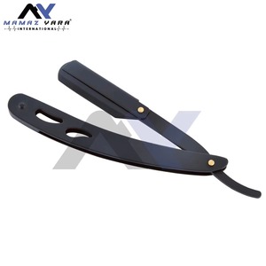 Premium Professional Straight Barber Razor for <b>Men</b> Single Blade Cut Throat Razor Kit Stainless Steel Sleek Black Shavette - Product Image 4