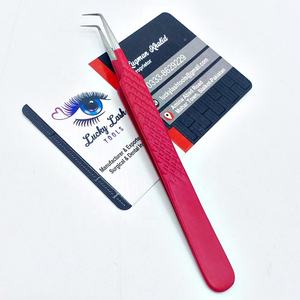 Meilleures pinces à cils en acier inoxydable à pointe en fibre, personnalisables, fines, à 90 degrés, couleur sur mesure, vente chaude - Product Image 4