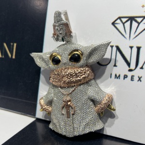 Colgantes Personalizados de Dibujos Animados Estilo Hiphop Unisex, Dijes con Diamantes Moissanite de Color D VVS, Plata 925, Baño de Oro Rosa - Product Image 3