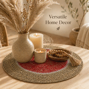 Rustic Seagrass <b>Table</b> <b>Mat</b> | Eco Friendly Dining Placemat Natural Fiber Kitchen <b>Table</b> Decor Handmade Durable Home Restaurant Use - Product Image 5