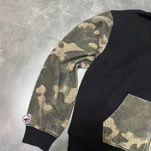 Sudadera con capucha estampada Emotion para hombre, estilo urbano oversize, con cremallera, venta al por mayor, patrón en blanco y negro, tejido de poliéster, estilo otoñal - Product Image 3