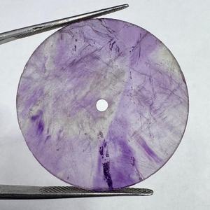 Cadran de montre en pierre d'améthyste naturelle |   Pierre précieuse violette à trou central |   31,5 mm 1 mm d'épaisseur Style classique élégant vintage de luxe |   Montre - Product Image 1