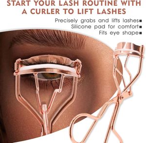 Ensemble professionnel de recourbe-cils et pinces à épiler en or rose, 4 pièces, outils de maquillage beauté avec ciseaux à sourcils - Product Image 2