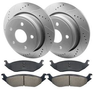 Disques de frein arrière à rainures, plaquettes céramiques pour Aspen, Dodge Durango, Ram 1500 - Product Image 1