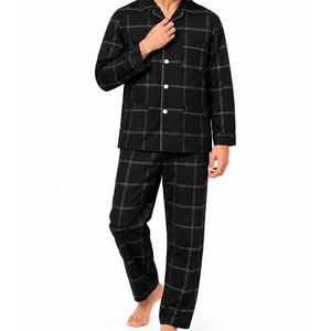Conjunto de Pijama de Dos Piezas para Hombre, Hecho con el Mejor Material, Casual, Transpirable, de Manga Larga, para Verano, Color Sólido - Product Image 1