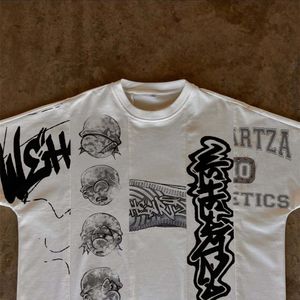 Camiseta Oversize de Algodón Personalizada con Estampado Gráfico y Parches, de Manga Corta y Corte Recto para Hombre - Product Image 2
