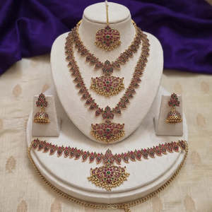 Kemp Semi Bridal Necklace Set-Rose Gold Antique Gold 24K Gold & Rhodium Plated Fine Jewelry - Product Image 1