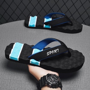 Tongs et claquettes tendance pour hommes, sandales décontractées d'été pour intérieur/extérieur, plage, avec semelle épaisse antidérapante en EVA - Product Image 2