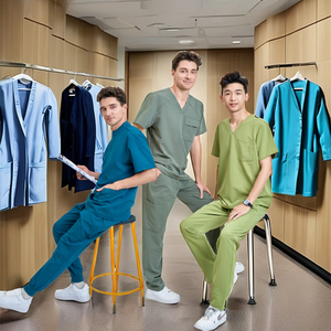 เสื้อสครับลายตามสั่งพร้อมโลโก้เครื่องแบบทางการแพทย์เสื้อพยาบาลขากว้างเสื้อโค้ทยูนิฟอร์ม FMF สำหรับแพทย์ - Product Image 1