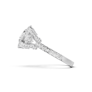 Anillo de Diamantes Radiant Halo con 78 Diamantes Laterales, Oro de 14 Quilates, Piedra Central de 3 Quilates Cultivada en Laboratorio, Certificado IGI, Joyería para Aniversario de Bodas - Product Image 2