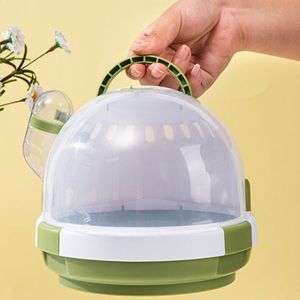 กรงแฮมสเตอร์แบบพกพา กึ่งโปร่งใส ทรงกลม สำหรับเดินทาง ใส่หนูตะเภา วัสดุ PP มีหูหิ้ว ขวดน้ำในตัว - Product Image 5