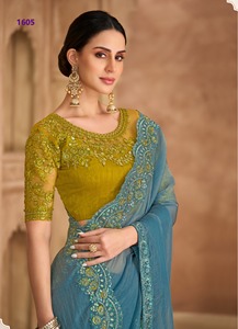 High Attractive New Design and <b>Silk</b> <b>Fabric</b> with Weaving Women Saree for Wedding Party Wear From Indian Supplier - Product Image 2
