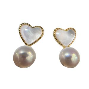 ต่างหูแบบกระดุมออโรร่า สไตล์เรโทร สีนีออนพรีเมียม ทรงกลมหนา ใกล้เคียงกับทรงกลม ด้านหน้า 12 มม. ไข่มุกสีเงิน สง่างาม สไตล์เรโทร - Product Image 5