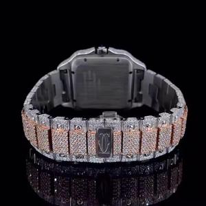 Reloj Moderno de Plata con Incrustaciones de Moissanita, Automático, 40 mm, Acero Inoxidable, para Hombre, con Aspecto de Diamantes, Esfera Redonda Brillante - Product Image 5