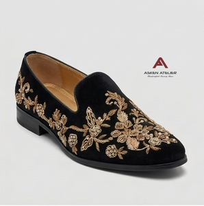 Chaussures mocassins pour hommes Asken Atelier, tige synthétique, semelle intermédiaire en TPR, broderie, tendance, légères, confortables, résistantes à l'usure, vente chaude - Product Image 3