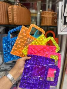 Bolsas de Compras de PVC Transparentes Personalizadas con Asa de Cuero, Bolsas de Regalo con Logotipos - Product Image 6