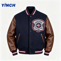 Veste de baseball tendance à bas prix pour hommes, design vintage, logo personnalisé, vestes de baseball pour hommes